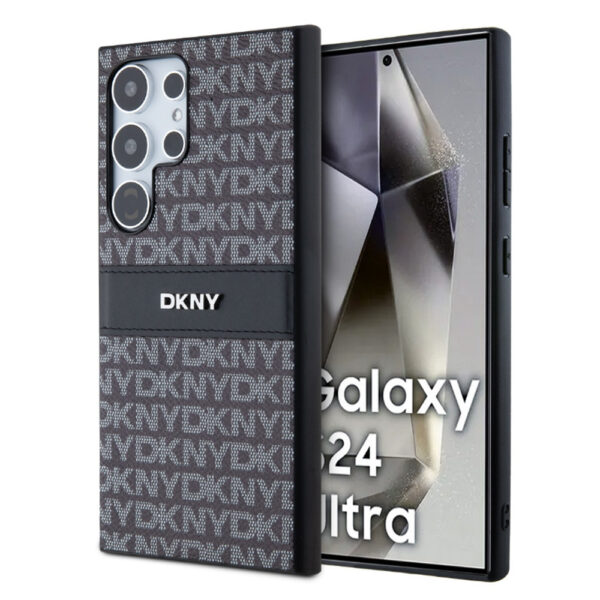 dkny pc/tpu repeat pattern tonal stripe case for samsung s24 ultra czarny