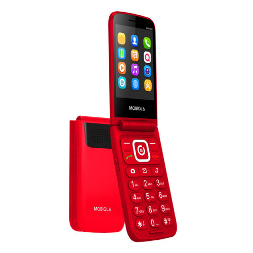 telefon gsm mobiola klapką czerwony tlefon dla seniora mb4600 4g