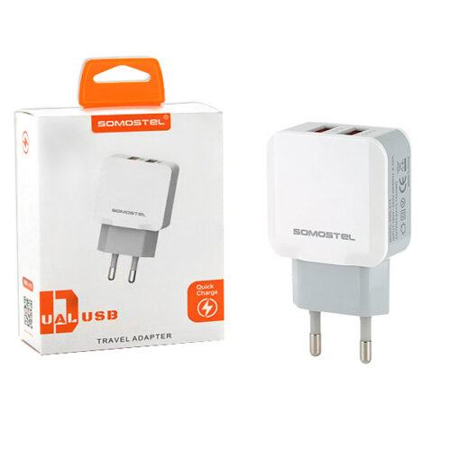 somostel ładowarka sieciowa 2xusb 2.1a 1m biały sms-a13