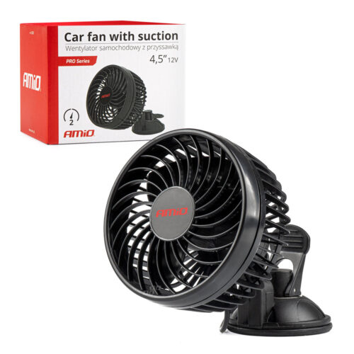 wentylator wiatrak samochodowy z przyssawką 12v amio-03001