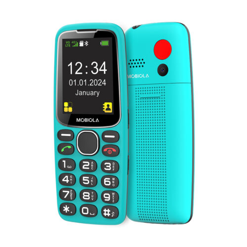 telefon gsm mobiola mb4120 4g telefon dla seniora turkusowy