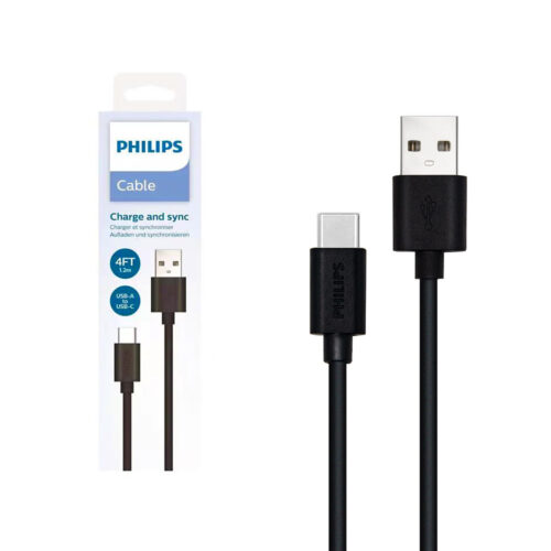 philips kabel usb do typ-c czarny 1,2m 4ft dlc3104a/00