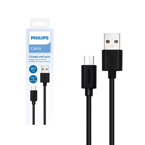 philips kabel usb do usb micro czarny 1,2m 4ft dlc3104u/00