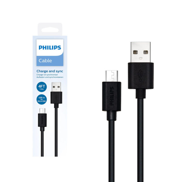 philips kabel usb do usb micro czarny 1,2m 4ft dlc3104u/00