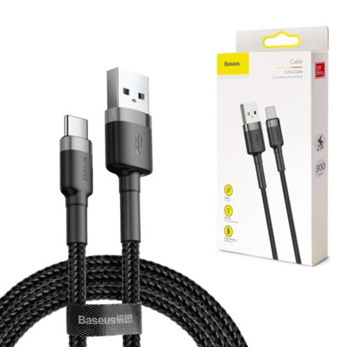 kabel usb do usb-c baseus cafule 2a 3m szaro-czarny