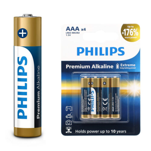 bateria philips aaa lr03 blister 4szt baterie premium alkaline phil-lr03m4b/10