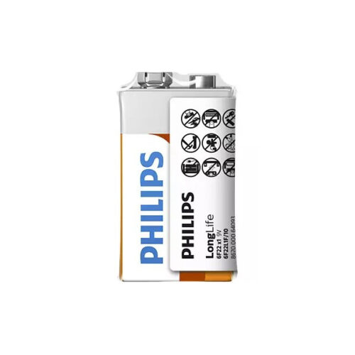 bateria philips 9v longlife folia power alkaline phil-6f22l1f/10