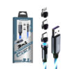 somostel kabel 3w1 usb - typ-c / microusb / lightning 3.1a 30w 1.2m quick charge qc3.0 niebieski sms-by04
