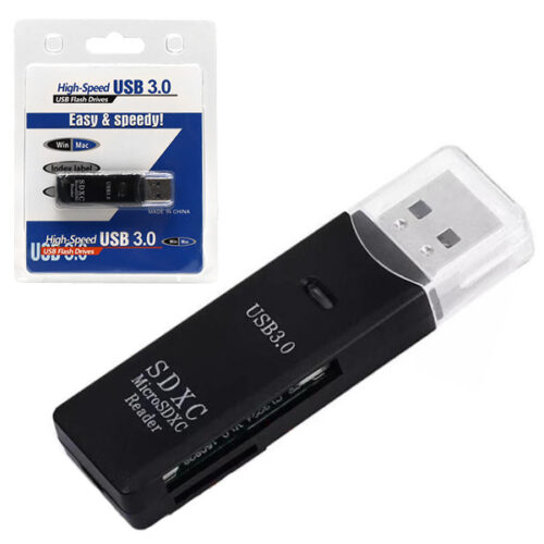 czytnik kart pamięci 2w1 usb a 3.0 hb20 czarny