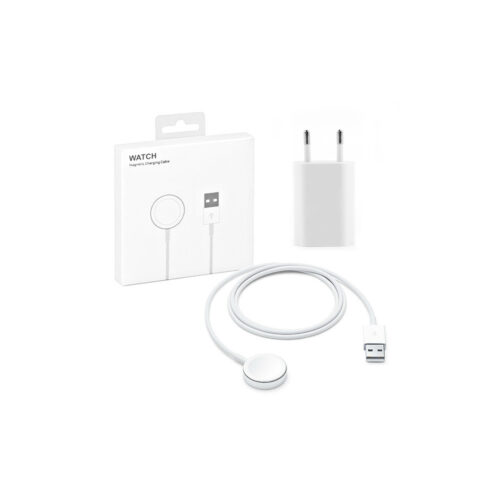 ecobox ładowarka bezprzewodowa do apple watch cable magsafe usb + ładowarka sieciowa usb 1a biała