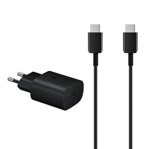 samsung ładowarka sieciowa typ-c 3a 25w czarny ep-ta800 + kabel typ-c - typ-c dg977