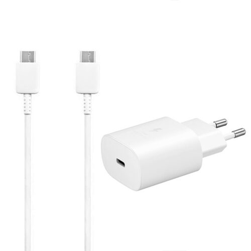samsung ładowarka sieciowa typ-c 25w 3a biała ep-ta800 + kabel typ-c - typ-c dg977