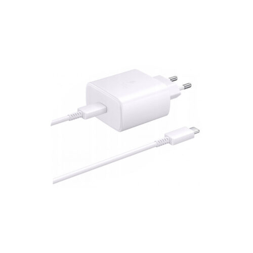 economy ładowarka sieciowa typ-c + kabel typ-c - typ-c 45w 1m biały ta845
