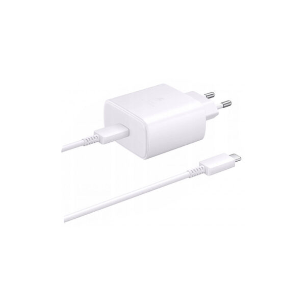 economy ładowarka sieciowa typ-c + kabel typ-c - typ-c 45w 1m biały ta845