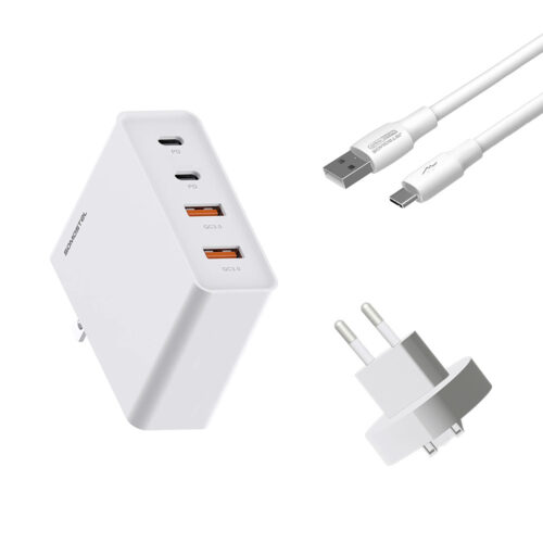 somostel ładowarka sieciowa gan 2xusb+2xpd 130w power delivery pd biały gan sms-ba02