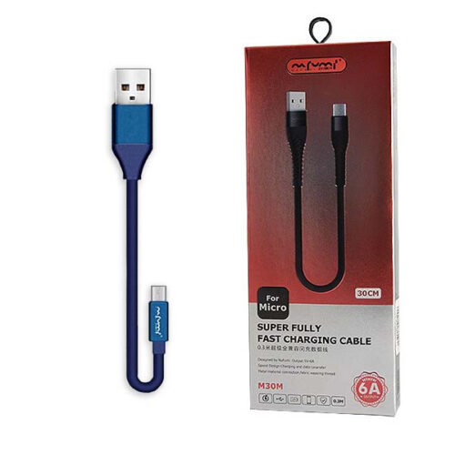 nafumi kabel usb micro 5a niebieski 5000mah quick charger qc 3.0 30cm nfm-a30
