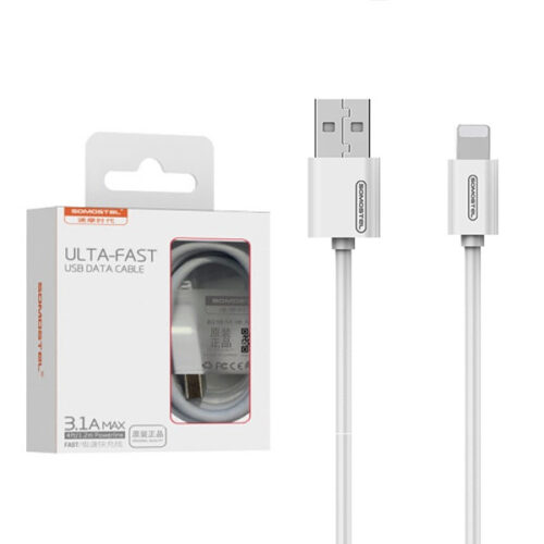 somostel kabel usb - lightning 3.1a 30w 1.2m quick charge qc3.0 biały powerline sms-bp02