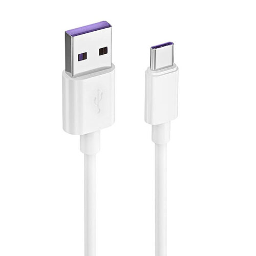 economy kabel usb typ-c 5a biały 30cm