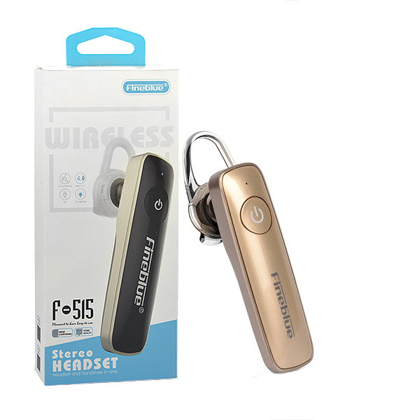 słuchawka bluetooth fineblue f515 złota
