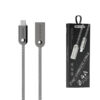 somostel kabel usb - microusb 2.4a 20w 1m quick charge qc3.0 srebrny sms-bj01