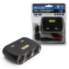 ecobox rozgałęziacz rozdzielacz gniazda zapalniczki car fire 3 gniazda + usb 4.2a czarny 120w