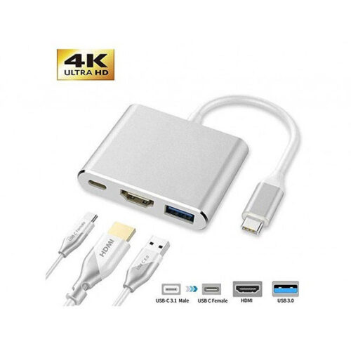 adapter typ-c rozdzielacz hdmi + typ-c + usb dex