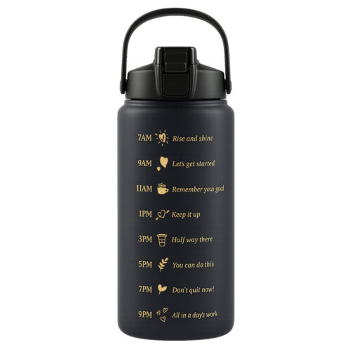 trusty butelka sportowa / motywacyjna bidon refill czarna złoty 2000ml