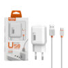 somostel ładowarka sieciowa usb + kabel usb - typ-c 2.1a 10w 1m biały sms-a52