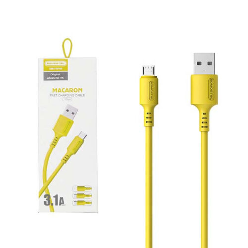 somostel kabel usb micro 3a żółty 3100mah quick charger 1.2m powerline sms-bp06 macaron
