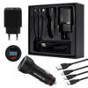 somostel ładowarka sieciowa + kabel usb - typ-c / microusb / lightning 1m czarny sms-sm02