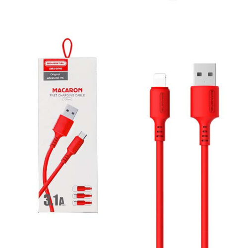 somostel kabel usb - lightning 3.1a 30w 1.2m quick charge qc3.0 czerwony sms-bp06