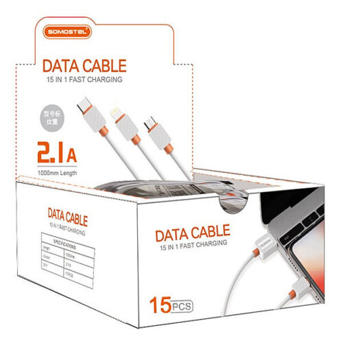 somostel kabel usb - lightning 2a 18w 1m quick charge qc3.0 czarny powerline 15szt sms-bp03