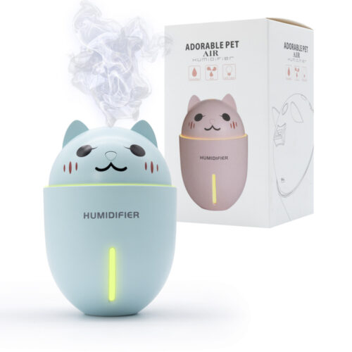 ecobox dyfuzor zapachowy - nawilżacz ultradzwiękowy kitty 4w1 led niebieski