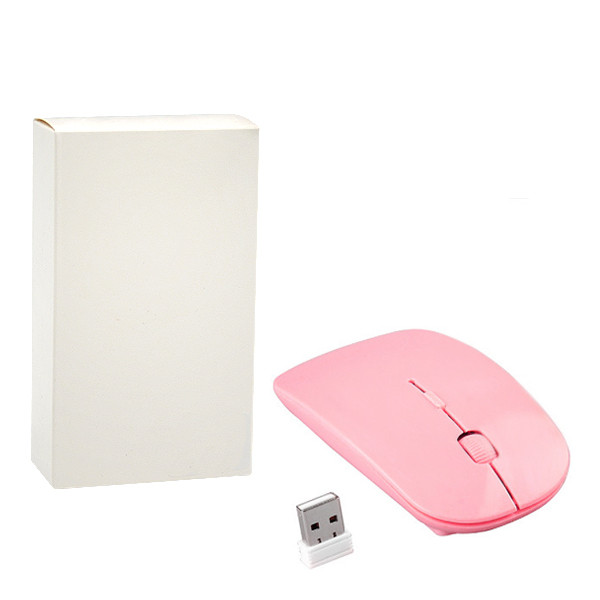 ecobox mysz optyczna bezprzewodowa 4d slimfit różowa