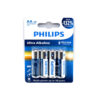 bateria philips aa lr6 blister 4szt baterie ultra alkaline phil-lr6e4b/10