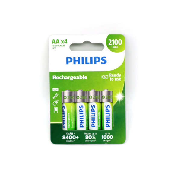 bateria philips aa lr06 blister 4szt akumulator 2100mah redy to use phil-r6b4a210/10
