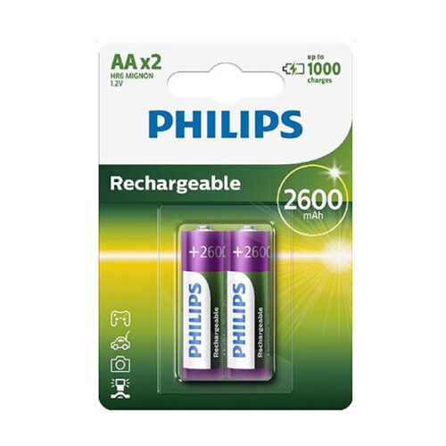 bateria philips aa lr6 blister 2szt akumulator 2600mah phil-r6b2a260/10
