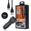 somostel ładowarka samochodowa 2xusb + kabel usb - lightning 5a 1m quick charge qc3.0 szary aluminium sms-a89