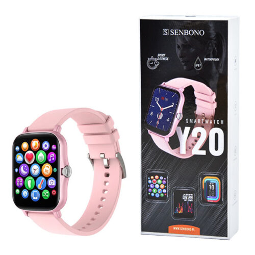 zegarek sportowy smartwatch senbono lady y20 rózowy