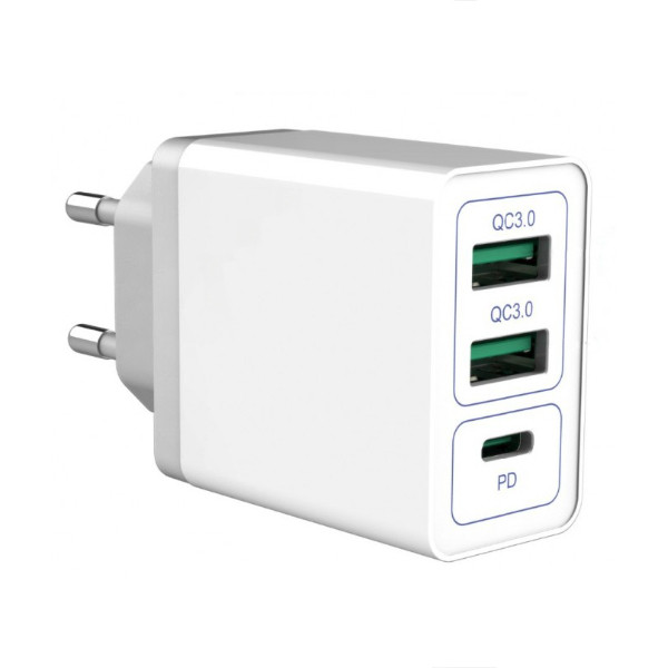 economy ładowarka sieciowa biała 30w 2xusb + pd