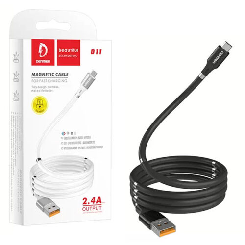 kabel usb typ-c denmen czarny d11t magnetyczny