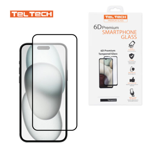 teltech szkło hartowane 6d do iphone 13 pro / 14 czarna ramka