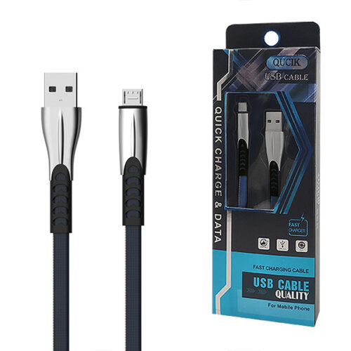 ecobox kabel usb micro 2.4a niebieski quick charger qc 3.0 1m bw02