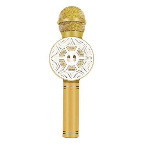 trusty mikrofon karaoke złoty bezprzewodowy z wbudowanym głośnikiem tr-a10