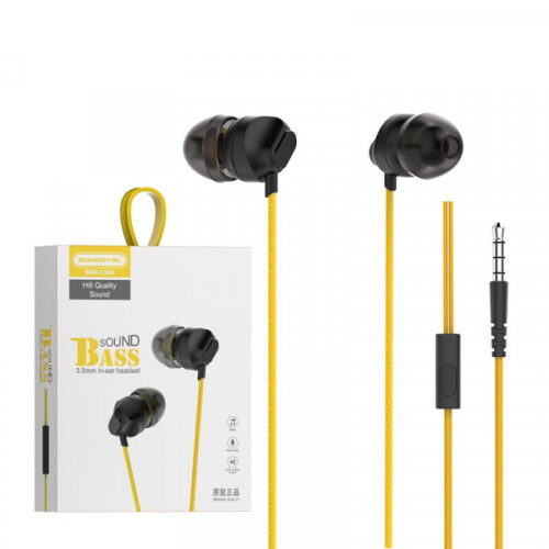 somostel słuchawki przewodowe douszne cs04 jack 3,5mm żółty sms-cs04