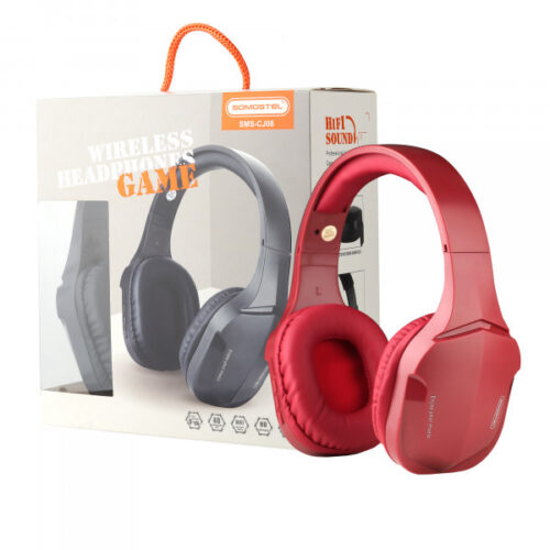 słuchawki nauszne bluetooth somostel gaming stereo czerwone sms-cj08