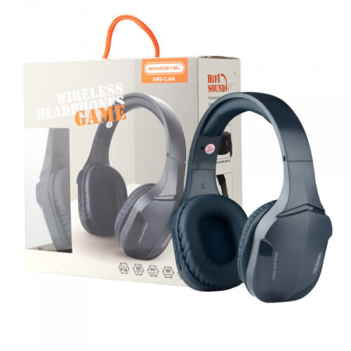 somostel słuchawki bluetooth nauszne cj08 bt 5.0 niebieski stero sms-cj08