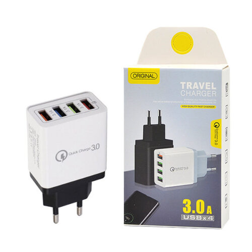 ładowarka sieciowa 3a quick 3.0 fast charger 3100mah 4xusb biały box