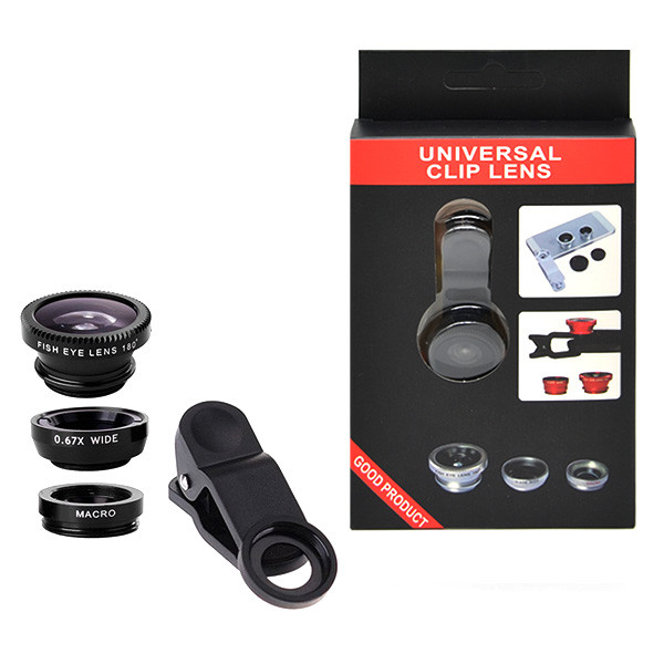 zestaw 3w1 obiektyw rybie oko fish eye szeroki kąt wide angle makro macro do telefonu vis