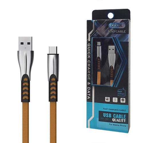 ecobox kabel usb typ-c 2.4a złoty quick charger qc 3.0 1m bw02
